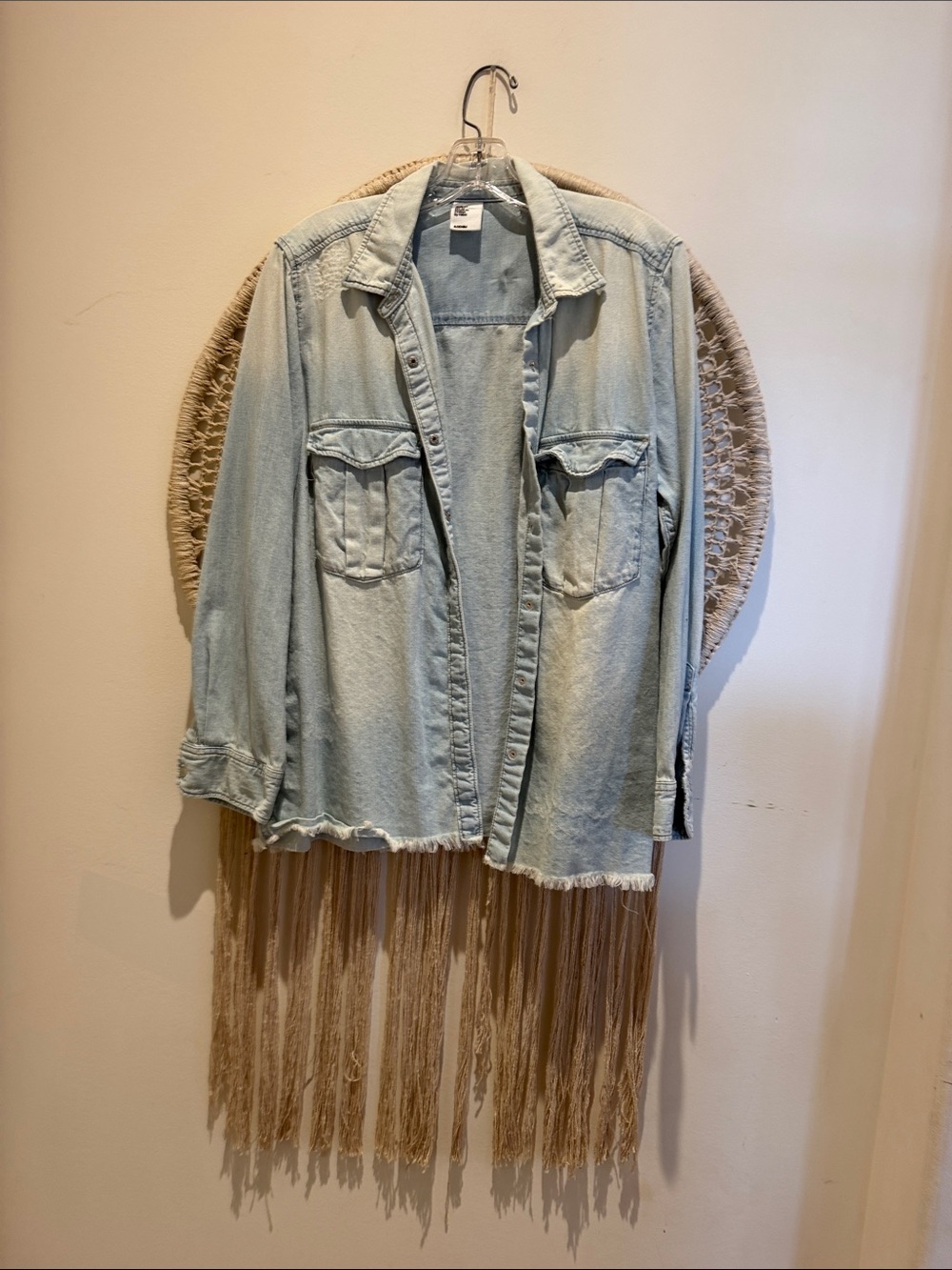 H & M Light Wash Denim Button-Up Shirt Jacket